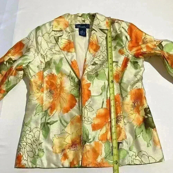 Susan Graver Jacket Blazer Womens Small Colorful Pockets Floral - Picture 5 of 13